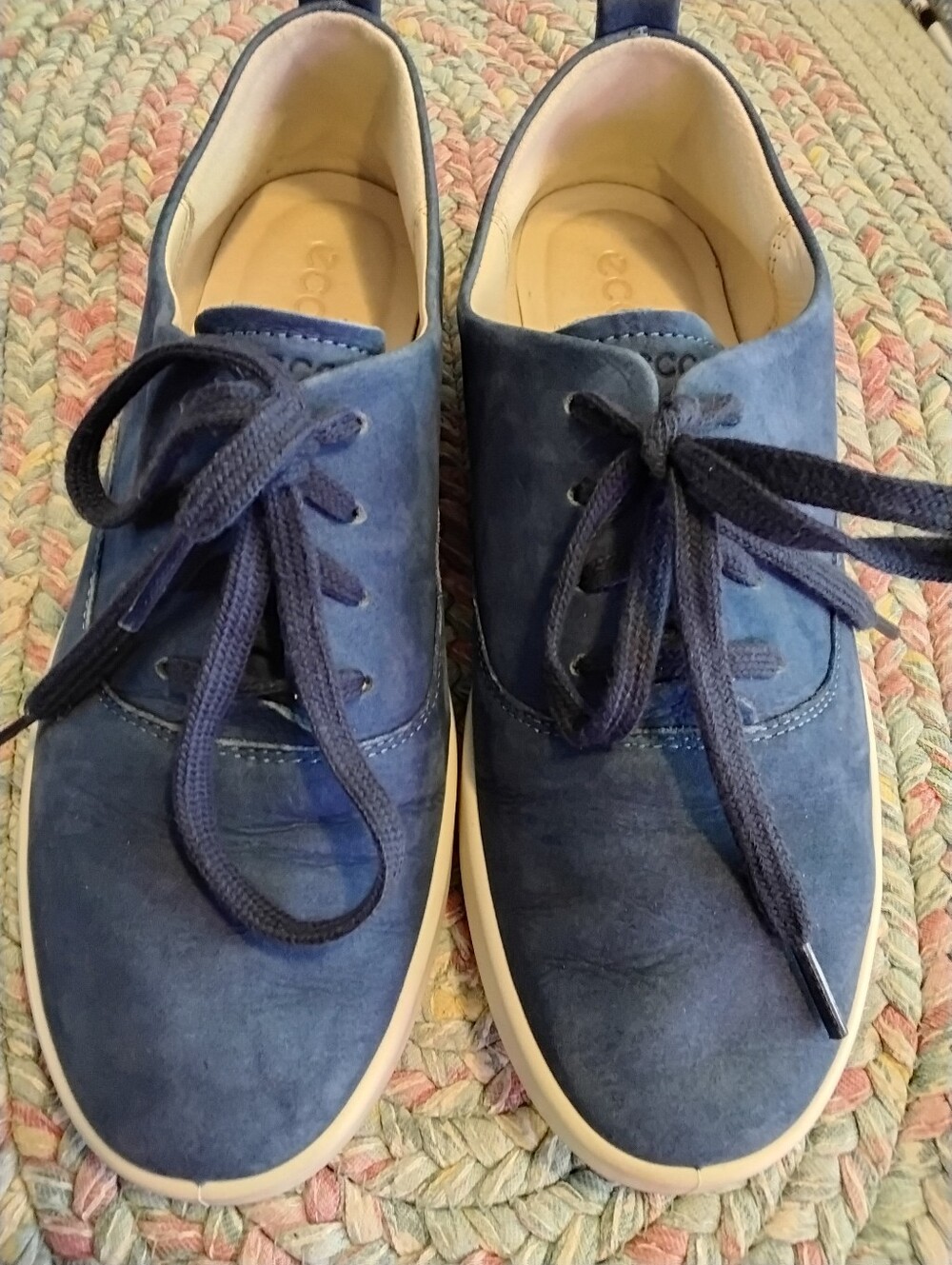 Ecco blue suede leather sneakers shoes Women’s size 8.5 8 1/2